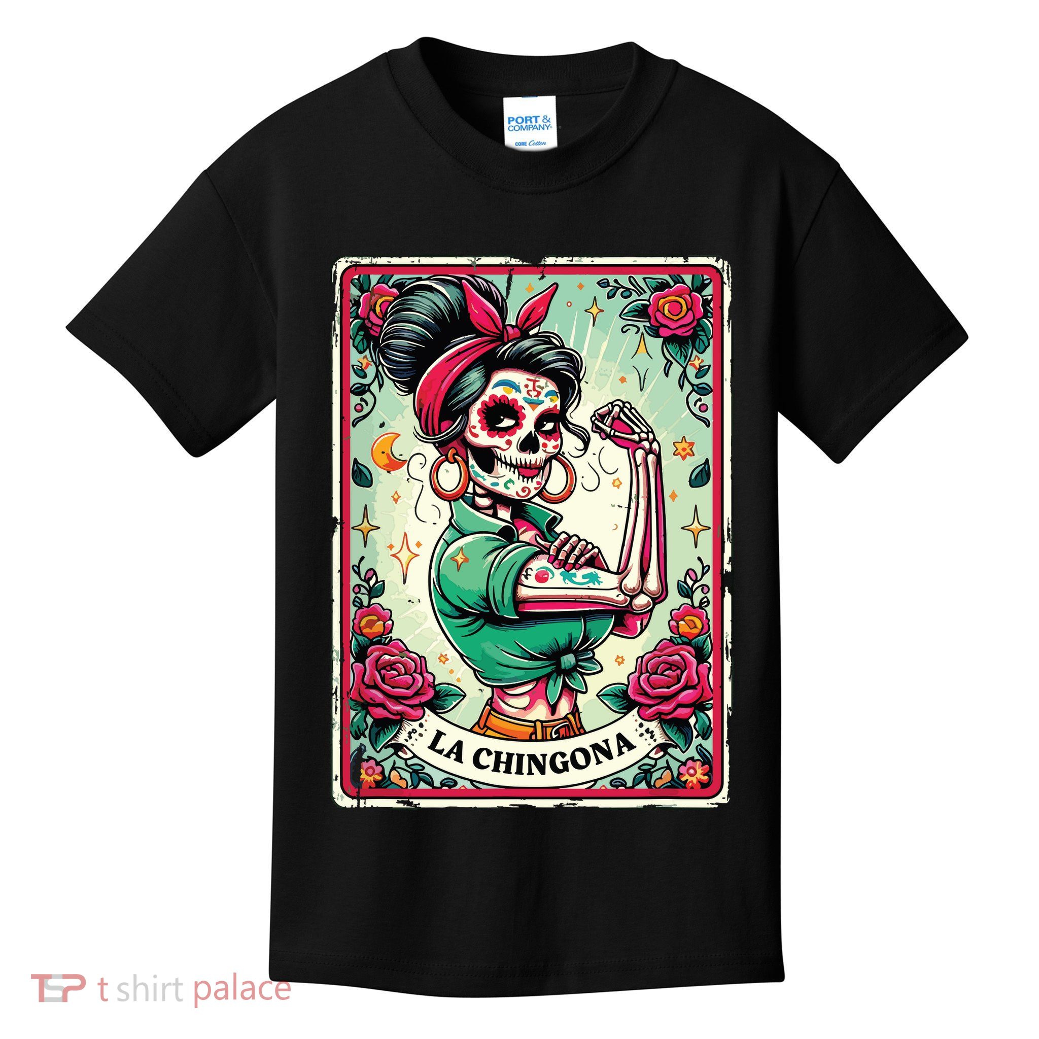 La Chingona Tarot Card Funny Spanish Slang Boss Latina Power Kids T-Shirt