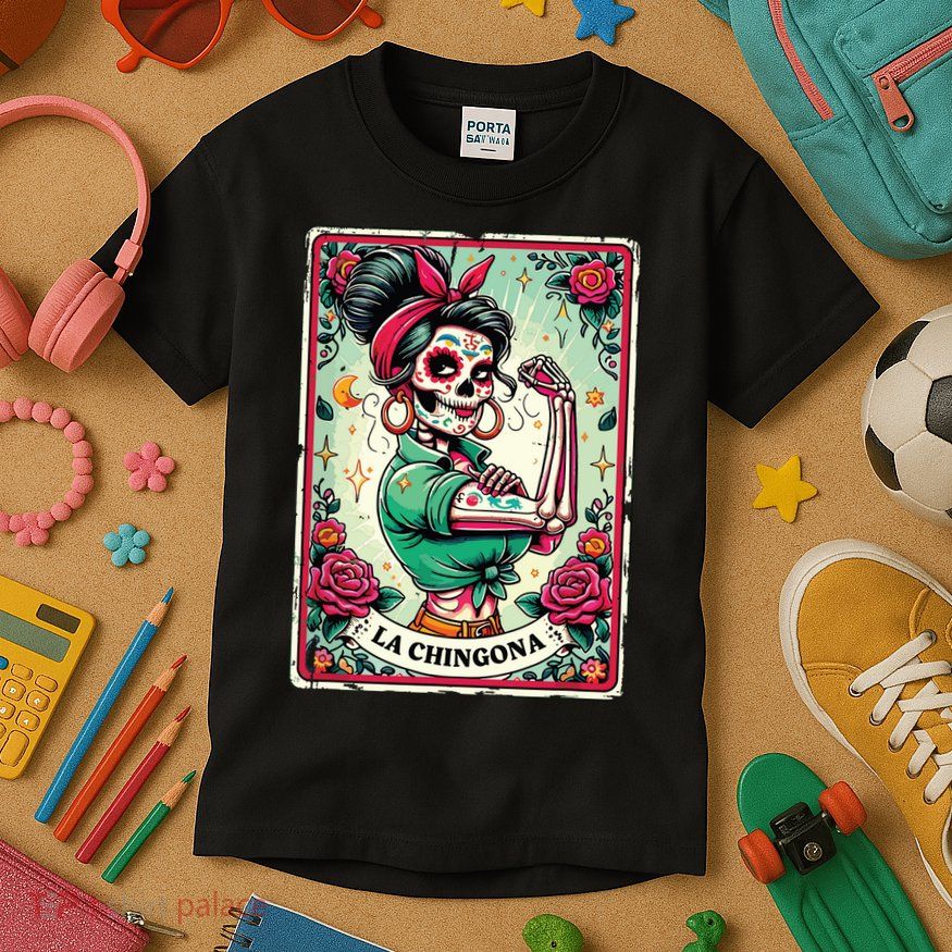 La Chingona Tarot Card Funny Spanish Slang Boss Latina Power Kids T-Shirt