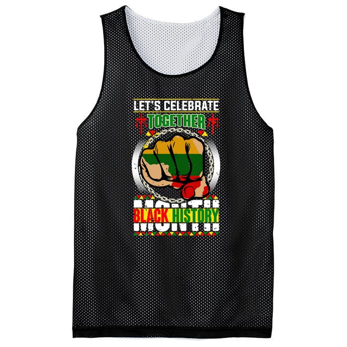 Lets Celebrate Together Black History Month Gift Mesh Reversible Basketball Jersey Tank