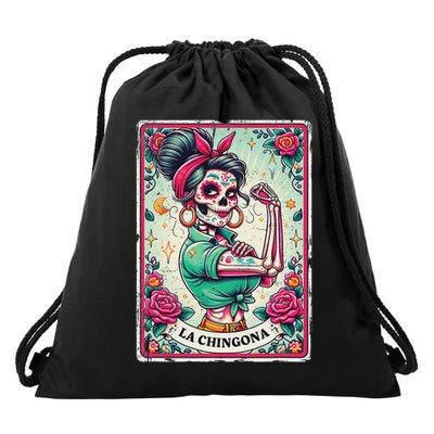 La Chingona Tarot Card Funny Spanish Slang Boss Latina Power Drawstring Bag