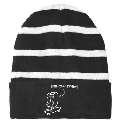 Literal Coolest Thing Ever Striped Beanie with Solid Band