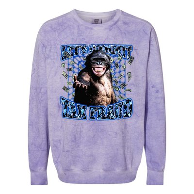 Lets Commit Tax Fraud Vintage Bootleg Rap 90s Monkey Colorblast Crewneck Sweatshirt