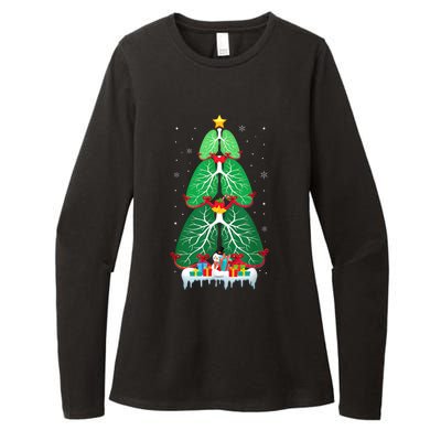 Lung Christmas Tree Respiratory Therapy Xmas Therapist Shirt Womens CVC Long Sleeve Shirt