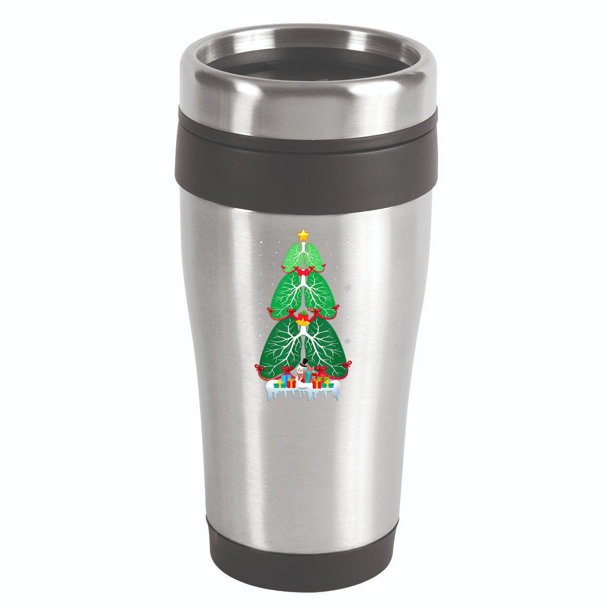 Lung Christmas Tree Respiratory Therapy Xmas Therapist Shirt 16oz Travel Tumbler