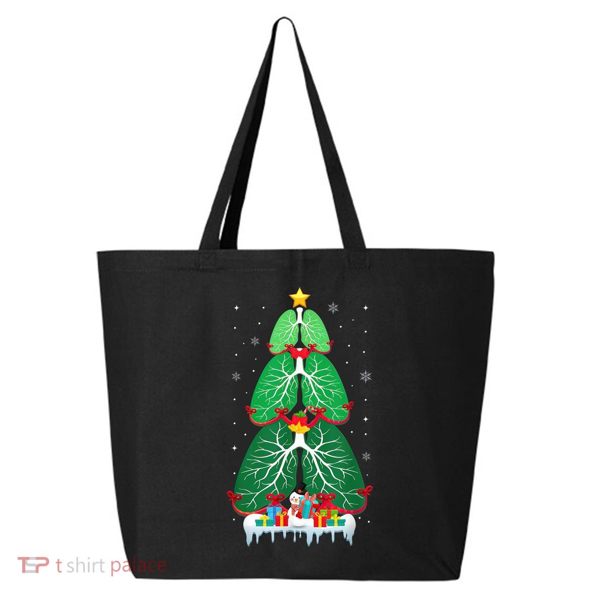 Lung Christmas Tree Respiratory Therapy Xmas Therapist Shirt 25L Jumbo Tote