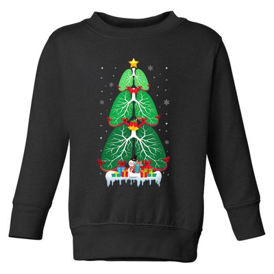 Lung Christmas Tree Respiratory Therapy Xmas Therapist Shirt Toddler Sweatshirt