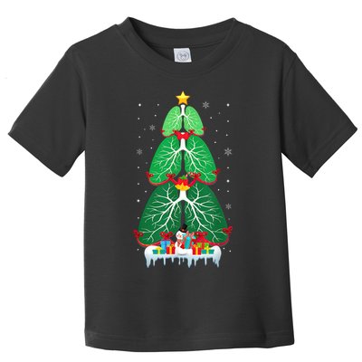 Lung Christmas Tree Respiratory Therapy Xmas Therapist Shirt Toddler T-Shirt
