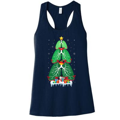 Lung Christmas Tree Respiratory Therapy Xmas Therapist Shirt Women's Racerback Tank