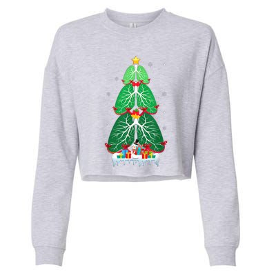 Lung Christmas Tree Respiratory Therapy Xmas Therapist Shirt Cropped Pullover Crew