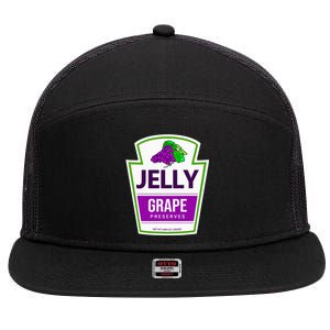 Lazy Costume Tees Grape Jelly Jar For Halloween 7 Panel Mesh Trucker Snapback Hat