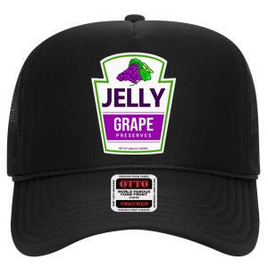 Lazy Costume Tees Grape Jelly Jar For Halloween High Crown Mesh Back Trucker Hat