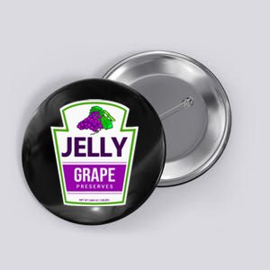 Lazy Costume Tees Grape Jelly Jar For Halloween Button