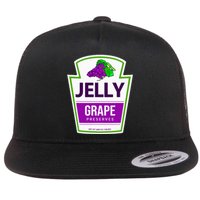 Lazy Costume Tees Grape Jelly Jar For Halloween Flat Bill Trucker Hat