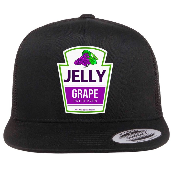 Lazy Costume Tees Grape Jelly Jar For Halloween Flat Bill Trucker Hat