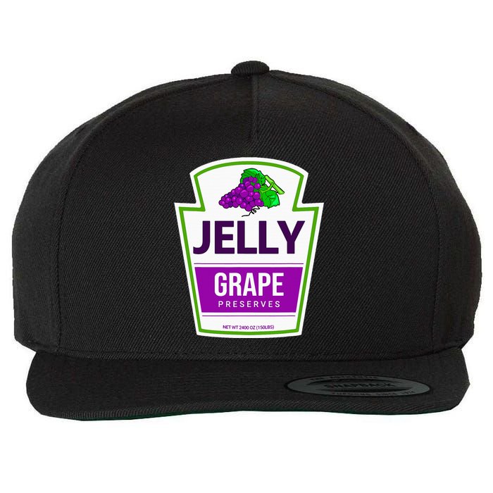 Lazy Costume Tees Grape Jelly Jar For Halloween Wool Snapback Cap