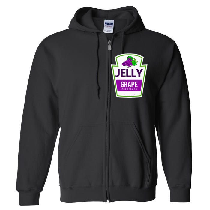 Lazy Costume Tees Grape Jelly Jar For Halloween Full Zip Hoodie