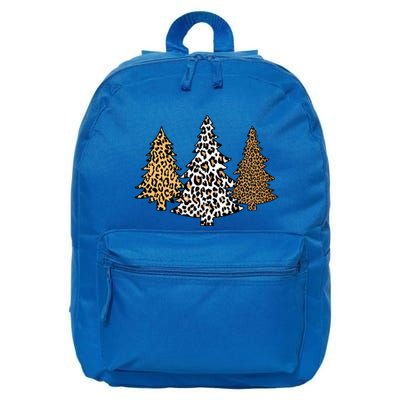 Leopard Christmas Trees Cheetah Animal Print Holiday Xmas Gift 16 in Basic Backpack