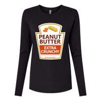 Lazy Costume Tees Peanut Butter Extra Crunchy For Halloween Womens Cotton Relaxed Long Sleeve T-Shirt