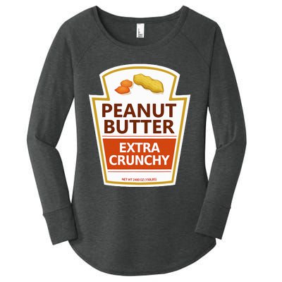 Lazy Costume Tees Peanut Butter Extra Crunchy For Halloween Women's Perfect Tri Tunic Long Sleeve Shirt