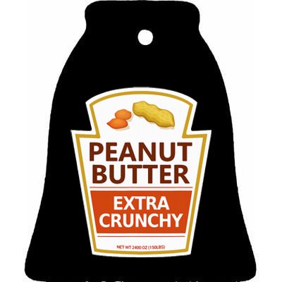 Lazy Costume Tees Peanut Butter Extra Crunchy For Halloween Ceramic Bell Ornament