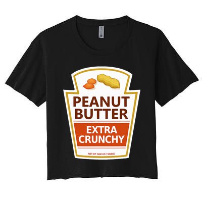 Lazy Costume Tees Peanut Butter Extra Crunchy For Halloween Women's Crop Top Tee