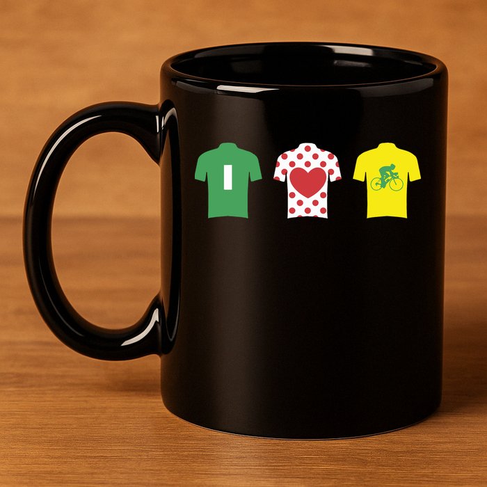Love Cycling TDF Jerseys 11oz C Handle Ceramic Mug