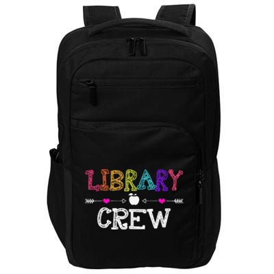 Library Crew Teacher Funny First Day Of School Gift Impact Tech Backpack