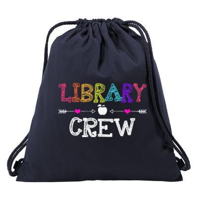 Library Crew Teacher Funny First Day Of School Gift Drawstring Bag