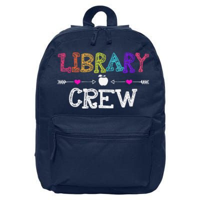 Library Crew Teacher Funny First Day Of School Gift 16 in Basic Backpack