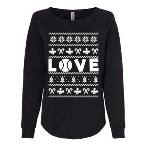 Love Christmas Tennis Ball Xmas Tennis Racket Sports Lover Gift Womens California Wash Sweatshirt