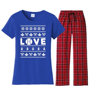 Love Christmas Tennis Ball Xmas Tennis Racket Sports Lover Gift Women's Flannel Pajama Set