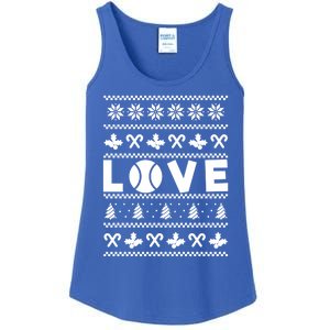 Love Christmas Tennis Ball Xmas Tennis Racket Sports Lover Gift Ladies Essential Tank