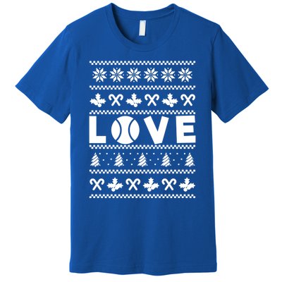 Love Christmas Tennis Ball Xmas Tennis Racket Sports Lover Gift Premium T-Shirt