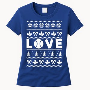 Love Christmas Tennis Ball Xmas Tennis Racket Sports Lover Gift Women's T-Shirt