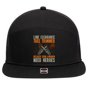 Line Clearance Tree Trimmer Arborist 7 Panel Mesh Trucker Snapback Hat