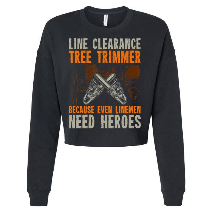 Line Clearance Tree Trimmer Arborist Cropped Pullover Crew