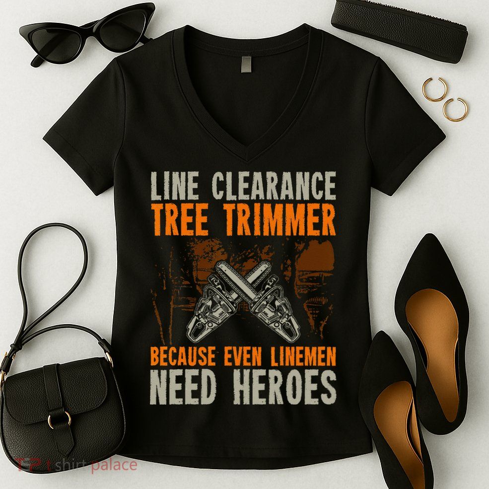 Line Clearance Tree Trimmer Arborist Women's V-Neck T-Shirt