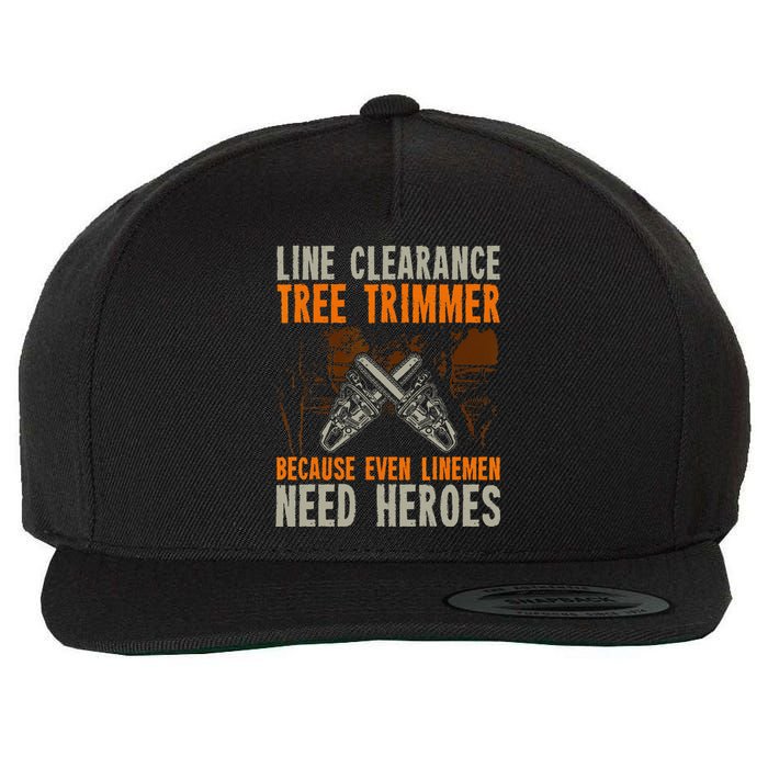 Line Clearance Tree Trimmer Arborist Wool Snapback Cap