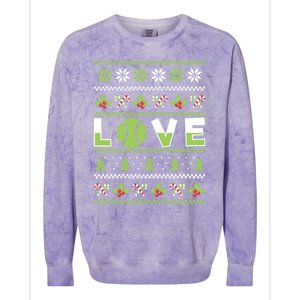 Love Christmas Tennis Ball Xmas Tennis Racket Sports Lover Gift Colorblast Crewneck Sweatshirt