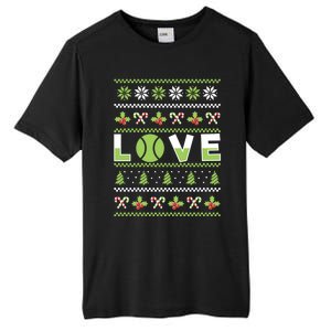 Love Christmas Tennis Ball Xmas Tennis Racket Sports Lover Gift Tall Fusion ChromaSoft Performance T-Shirt