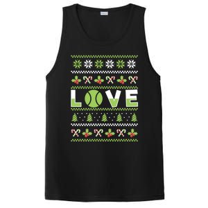 Love Christmas Tennis Ball Xmas Tennis Racket Sports Lover Gift PosiCharge Competitor Tank