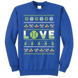 Love Christmas Tennis Ball Xmas Tennis Racket Sports Lover Gift Sweatshirt