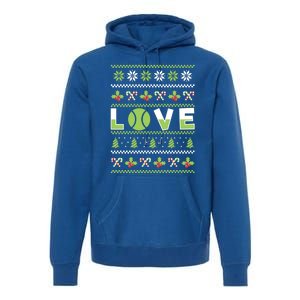 Love Christmas Tennis Ball Xmas Tennis Racket Sports Lover Gift Premium Hoodie