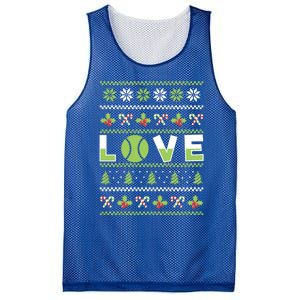 Love Christmas Tennis Ball Xmas Tennis Racket Sports Lover Gift Mesh Reversible Basketball Jersey Tank