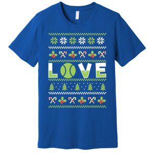 Love Christmas Tennis Ball Xmas Tennis Racket Sports Lover Gift Premium T-Shirt