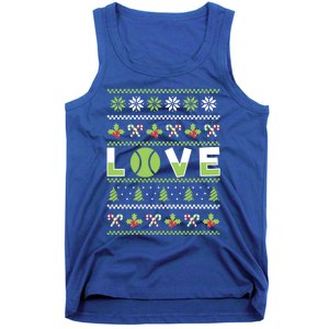 Love Christmas Tennis Ball Xmas Tennis Racket Sports Lover Gift Tank Top