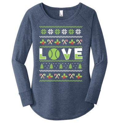 Love Christmas Tennis Ball Xmas Tennis Racket Sports Lover Gift Women's Perfect Tri Tunic Long Sleeve Shirt