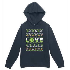 Love Christmas Tennis Ball Xmas Tennis Racket Sports Lover Gift Urban Pullover Hoodie