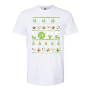 Love Christmas Tennis Ball Xmas Tennis Racket Sports Lover Gift Softstyle CVC T-Shirt