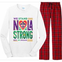 Louisiana Culture T Vintag We Stand Nola Strong Apparel Long Sleeve Pajama Set